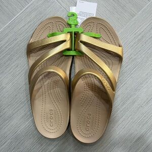 CROCS gold Slides